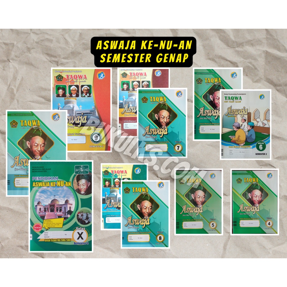 Buku ASWAJA KE-NU-AN SD/SMP/SMA/MI/MTs/MA - Semester Genap Terbaru