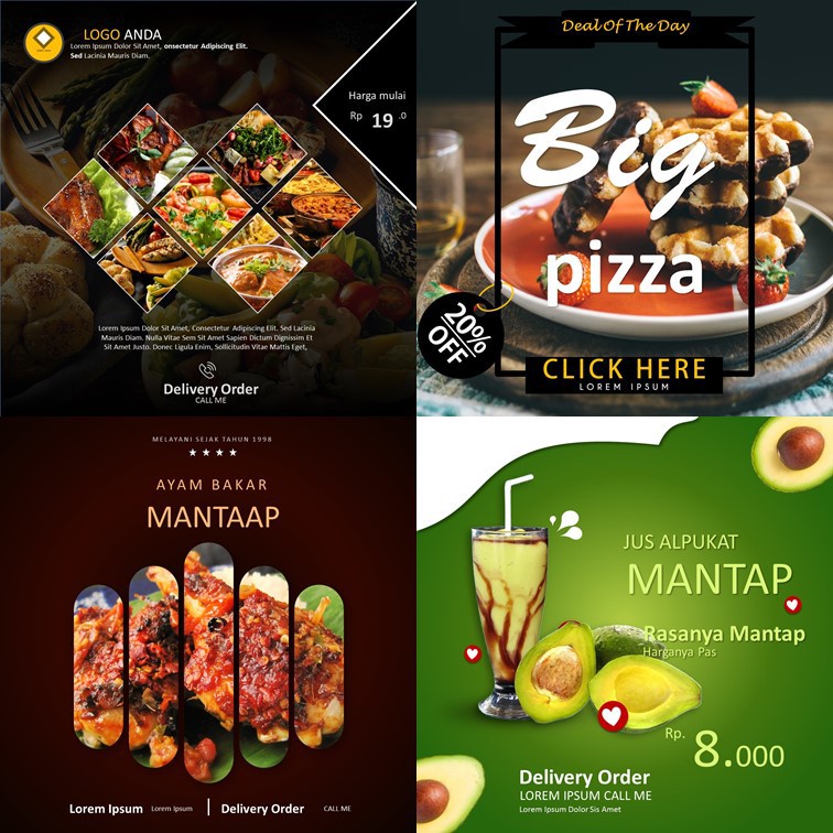 2500+ Template Desain Instagram Feed Story Ppt Template Feed Food Blogger Infographics Typografi