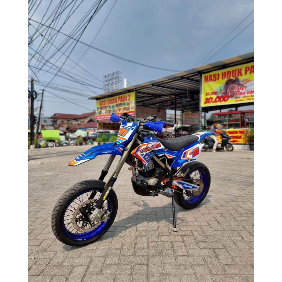COD Decal Stiker Kawasaki KLX D-Tracker biru,variasi list stiker full body