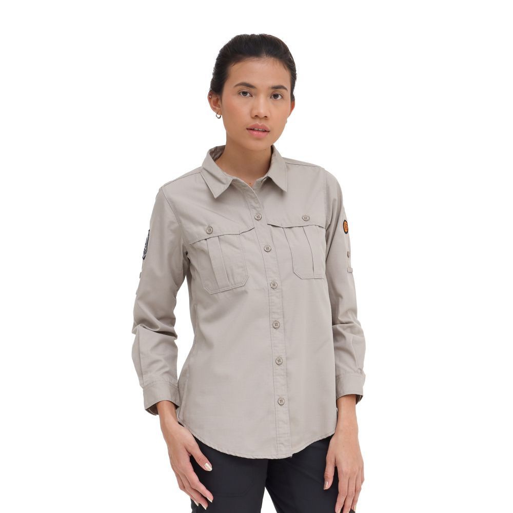 🅴🅸🅶🅴🆁 Kemeja Wanita Eiger89 Ambition Tropic WS Black Borneo Shirt - Khaki