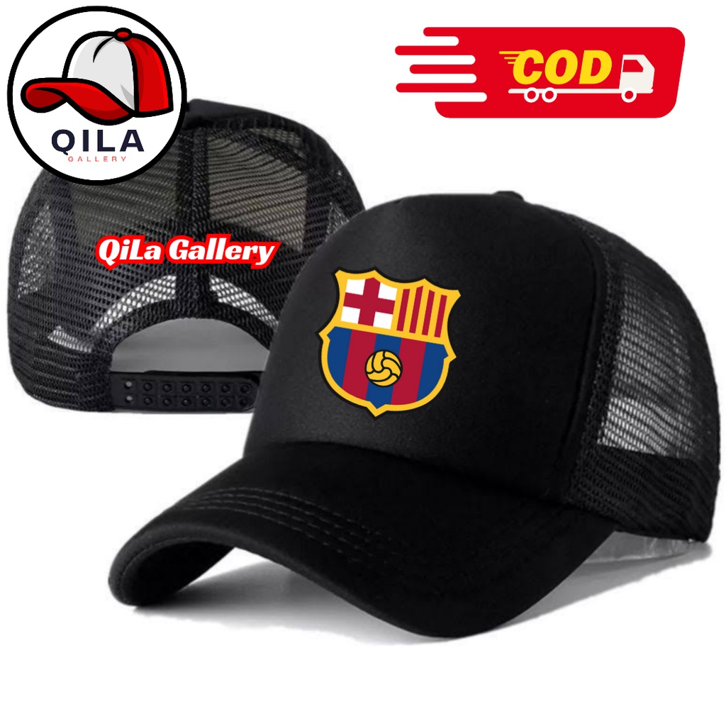 QiLa Gallery Topi Trucker BARCELONA - Topi Distro BARCELONA Logo - Topi BARCELONA Premium - Topi Pri