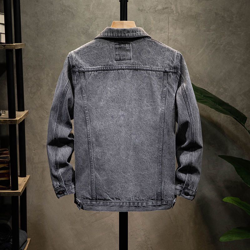 New denim jacket, men's printed denim top, men's clothing