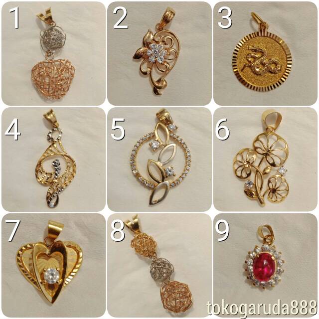 Mainan liontin kalung anak dan dewasa emas asli kadar 700 22 70% 2 dua g gr gram surabaya ular merah