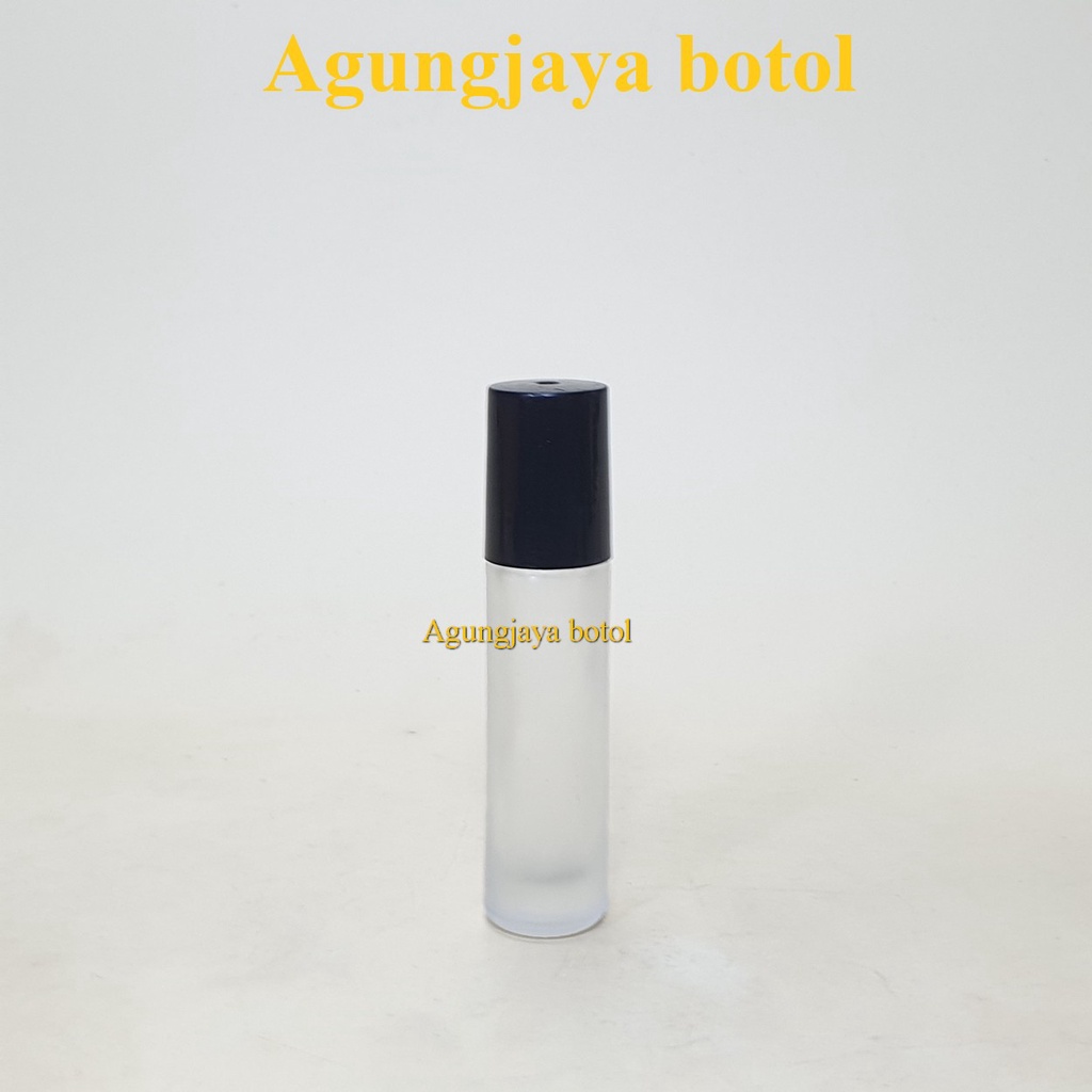 Roll On 8 Ml Clear Fros Tutup PP Hitam / Botol Kaca / Botol Parfum / Botol Minyak Angin / Botol Roll