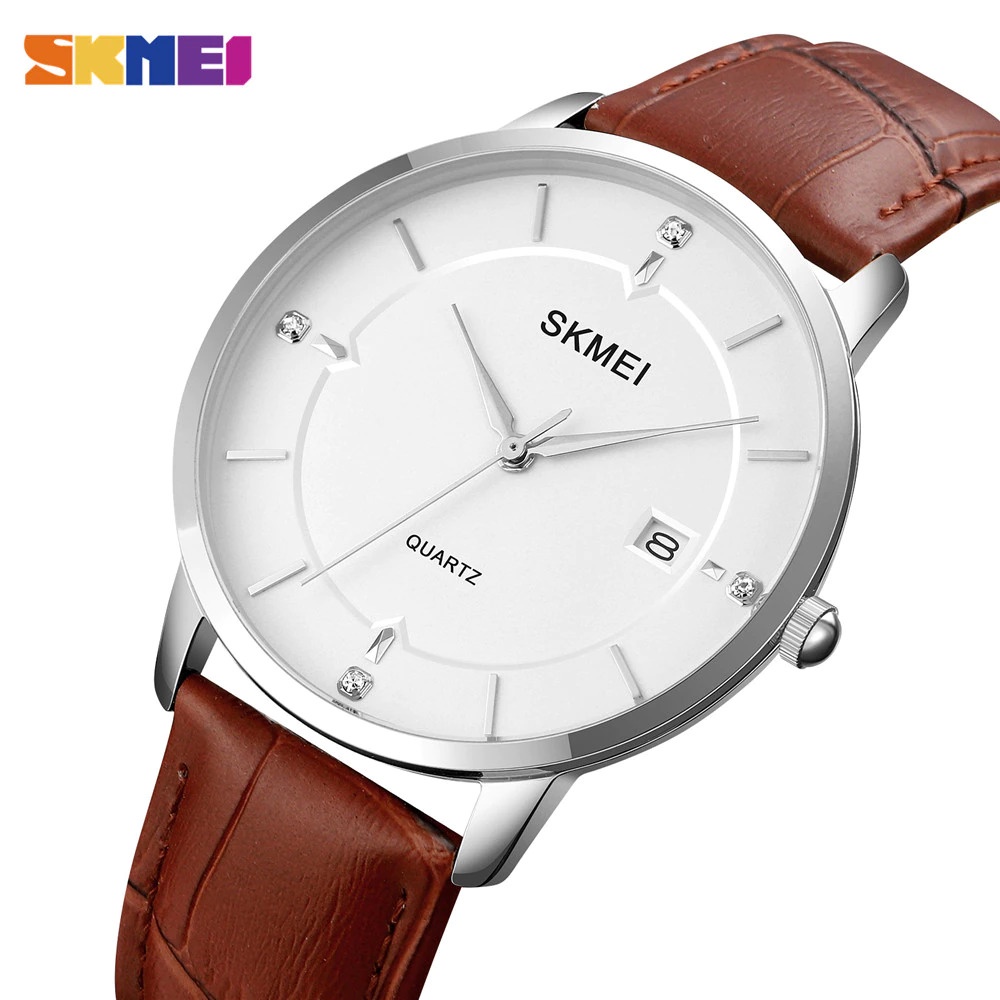 SKMEI Jam Tangan Klasik Analog Pria Wanita  Strap Kulit - 1801