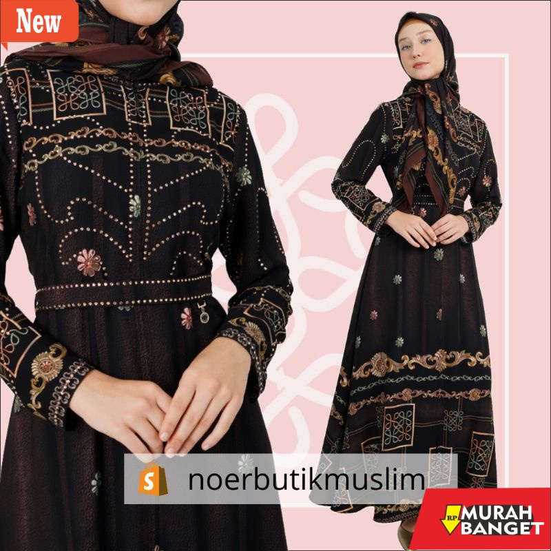 dijamin awet dan asli- Hikmat Fashion Original A3870-06 Abaya Hikmat  noerbutikmuslim  Gamis turki G