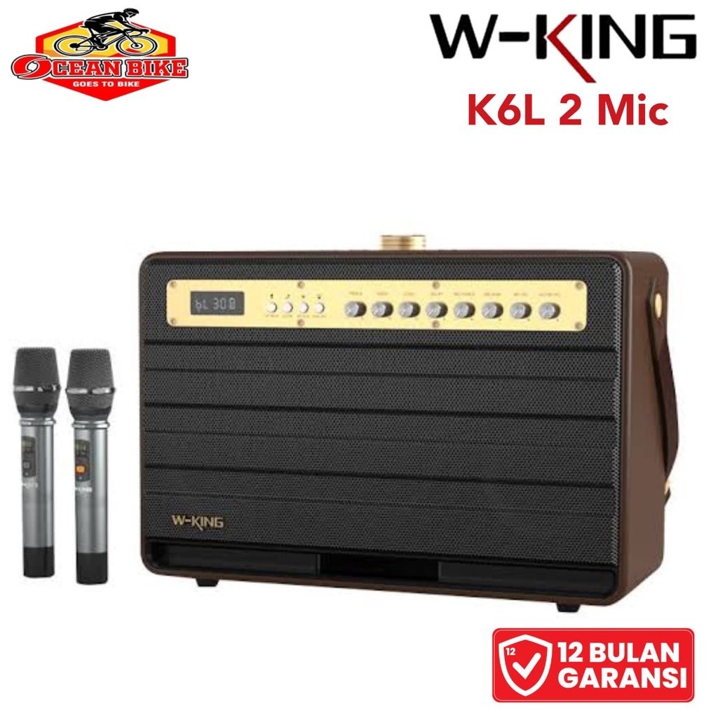 W-king Speaker Bluetooth Karaoke K6L 2 Mic Karaoke Party Box Portable Wireless TWS Speker WKing Spea