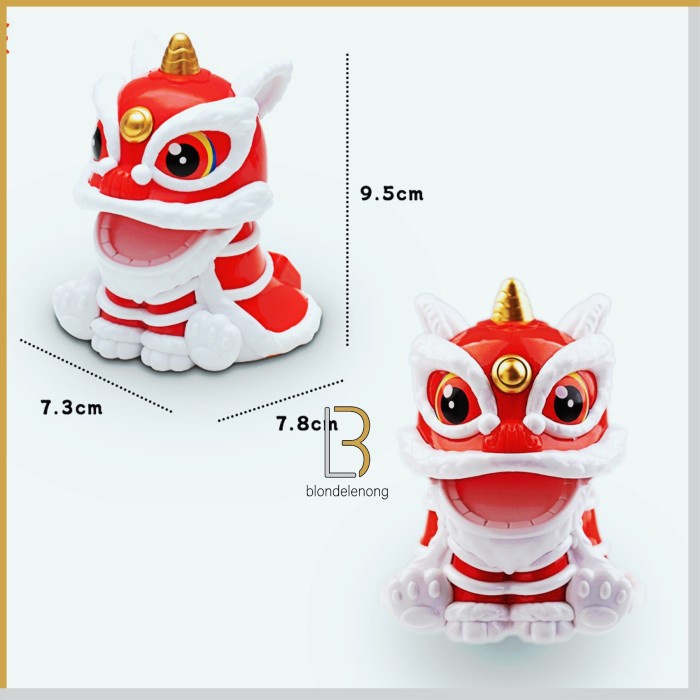 Barongsai Patung Pajangan Hias Dashboard Mobil Hoki Rejeki Solar Gerak - Hitam