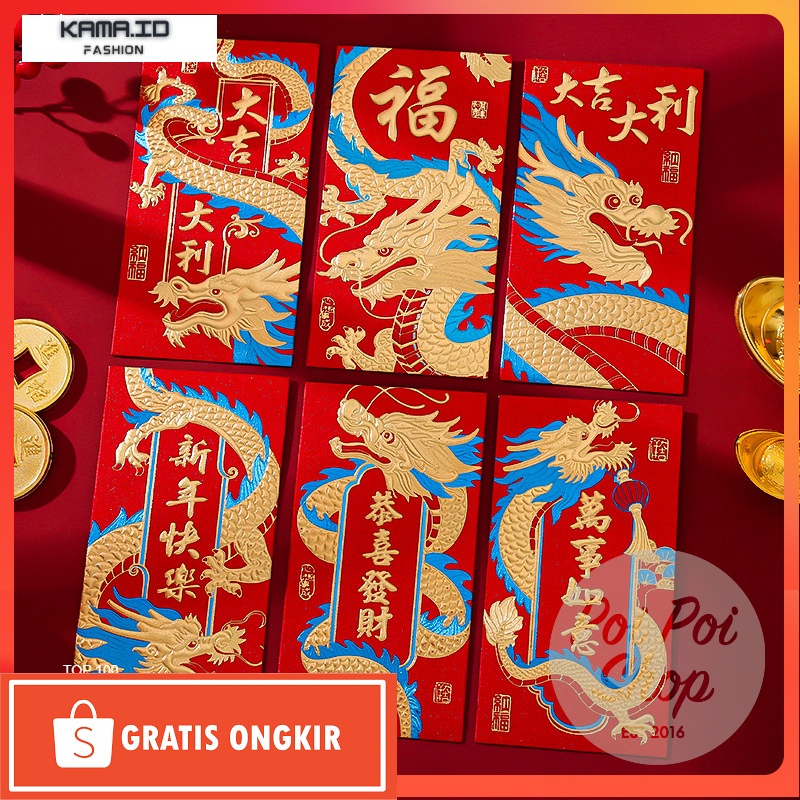 

Angpao Imlek / Angpao Imlek Naga 2024 Angpau Panjang Glitter Biru HJ 3D Shio Naga Grosir Dragon Timbul 2024 Hongbao Grosir Murah isi 6 pcs Tebal Grosir Motif Karakter Berkualitas Bahan Terbaik