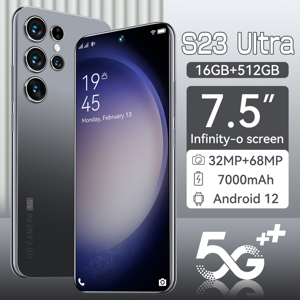 Ponsel Harga Rendah Asli Ponsel Android Galaxy S23 Ultra 4G/5G 32+68MP 7.5 inci 16GB + 512GB Garansi