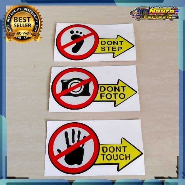 Sticker stiker cutting KAKI TANGAN KAMERA Dont foto dont injak dont touch sentuh dilarang step kamer