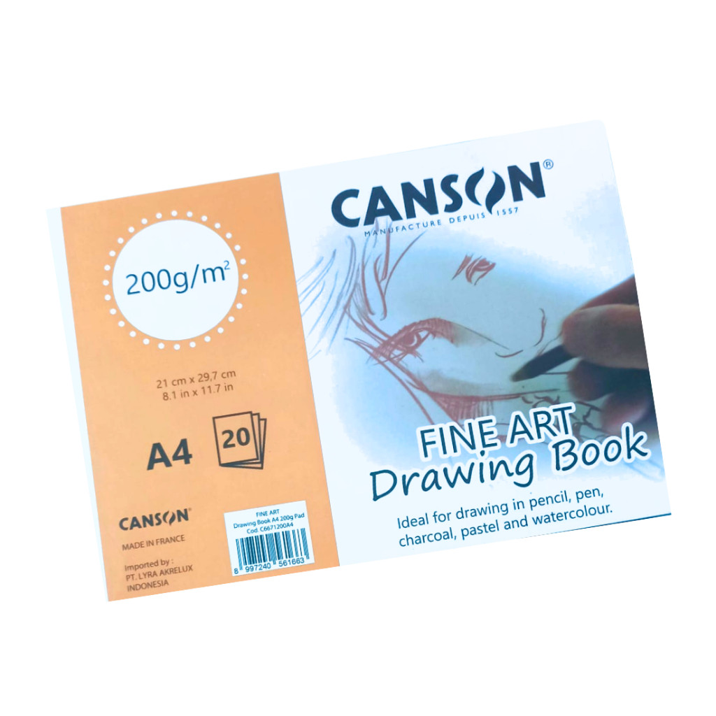 

DRAWING BOOK A4 200GSM PAD CANSON FINE ART / BUKU GAMBAR CANSON A4 200 GSM