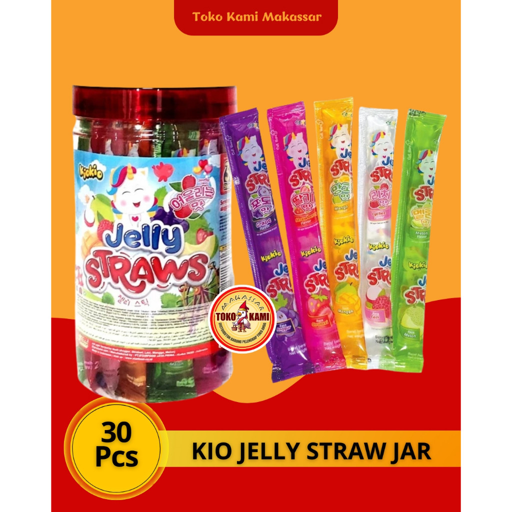 

Jelly Kiokio Straws Sedotan HALAL 30 pcs 600gr JAR TOPLES