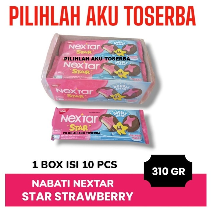 

Biskuit NEXTAR STAR Double Cream Strawberry Vanilla - ( HARGA 1 BOX )