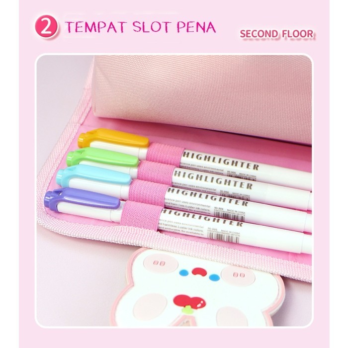 

Tempat pensil karakter dream space pencil case box pensil viral korea organizer box pensil cute rabbit cute - Pink
