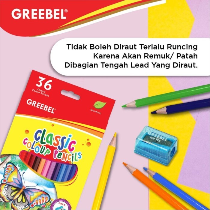 

GREEBEL PENSIL WARNA 7036 CLASSIC COLOR ISI 36 Colouring Color Pencil