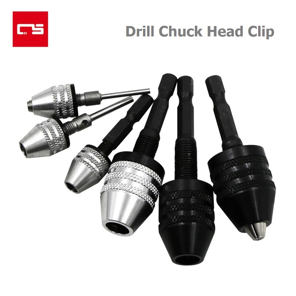 Drill Chuck Keyless Shaft Chuck Clamp 0.3-8mm Mini Drill Chuck Adapter 1/4'' Hex 2.35/3mm Round Shan