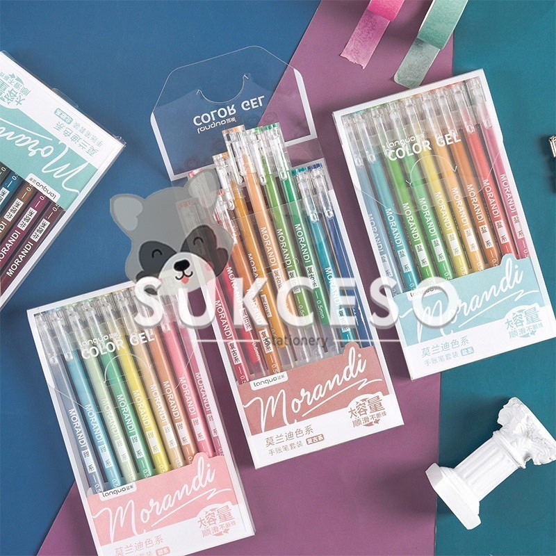 

Morandi Real Colors Gel Pen Set 9pc / Pena Ballpoint Warna Warni SET