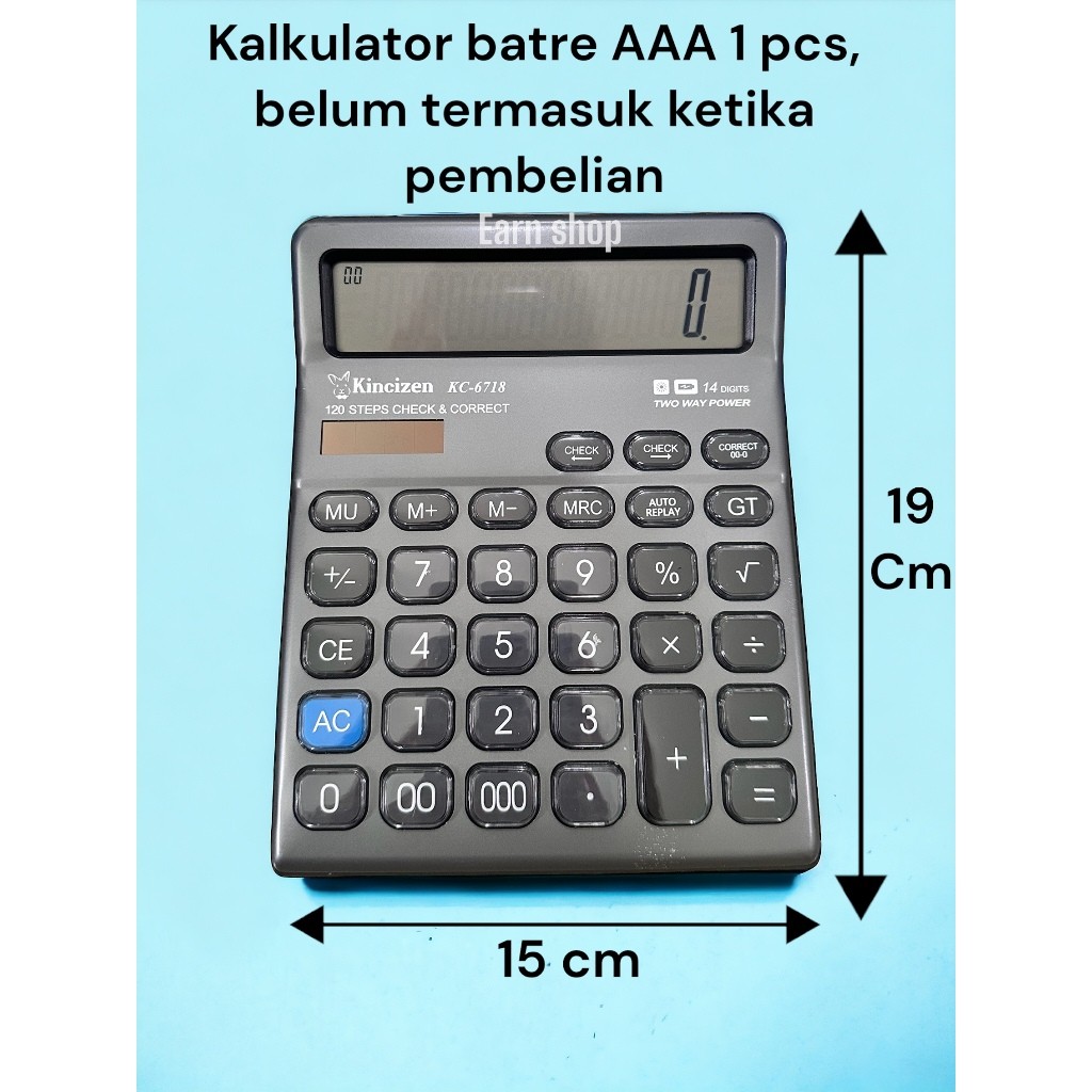 

KINCIZEN KALKULATOR BESAR KC-6718 14 DIGIT DUAL POWER SOLAR AKTIF | KALKULATOR BESAR 6718