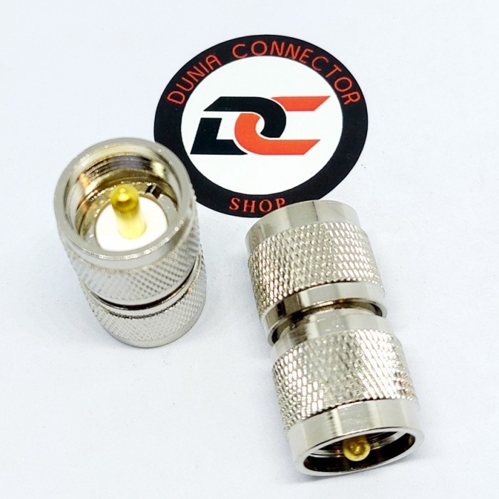 K4726 KONEKTOR ADAPTER UHF MALE TO UHF MALE GOLD PIN BAGUS