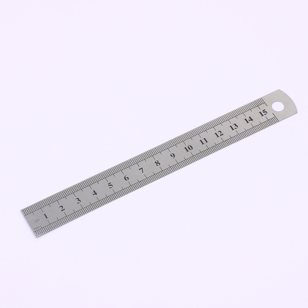 

1PCS 15cm 6 Inch Ruler Precision Stainless Steel Metal Ruler Double-sided Learning Office Stationery Writing Supplies