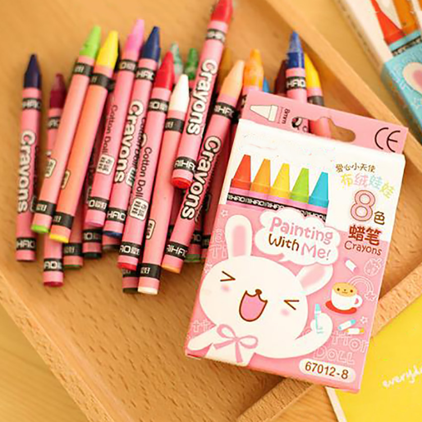 

1Set DIY 8/12/24 Colors Pastel Pencil, Colorful Painting Crayons Graffiti Pencil, Cute Kids Drawing Stationery Pen