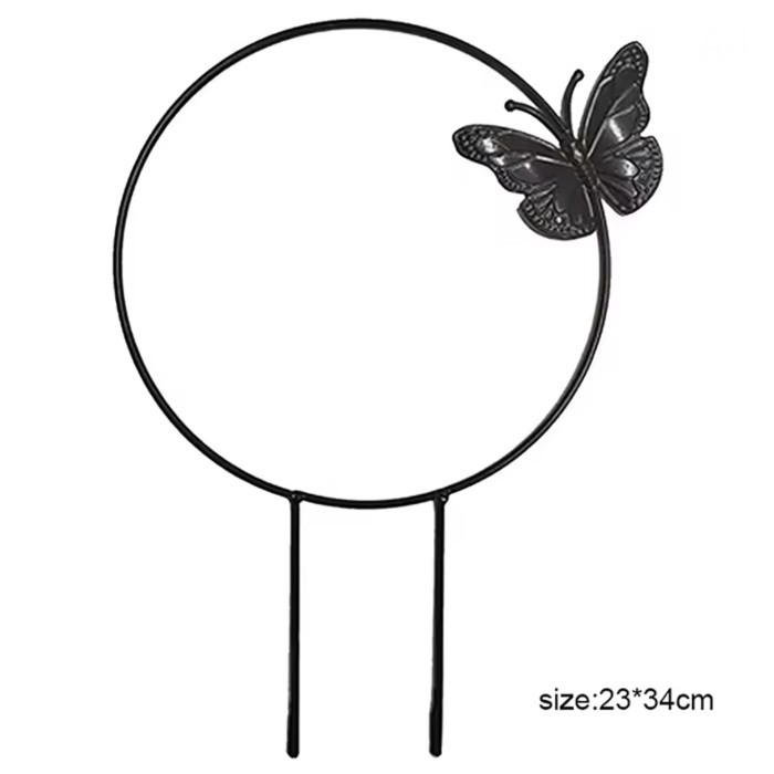 Turus Cagak Tiang Penyangga Besi Lingkaran Kupu Kupu Butterfly Rambatan Dekorasi Tanaman Rambat Hias