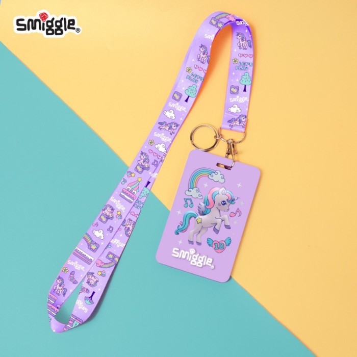 

Koleksi Terbaru- name tag smiggle/smiggle id/name tag id with lanyard/name tag anak - uni ungu tali