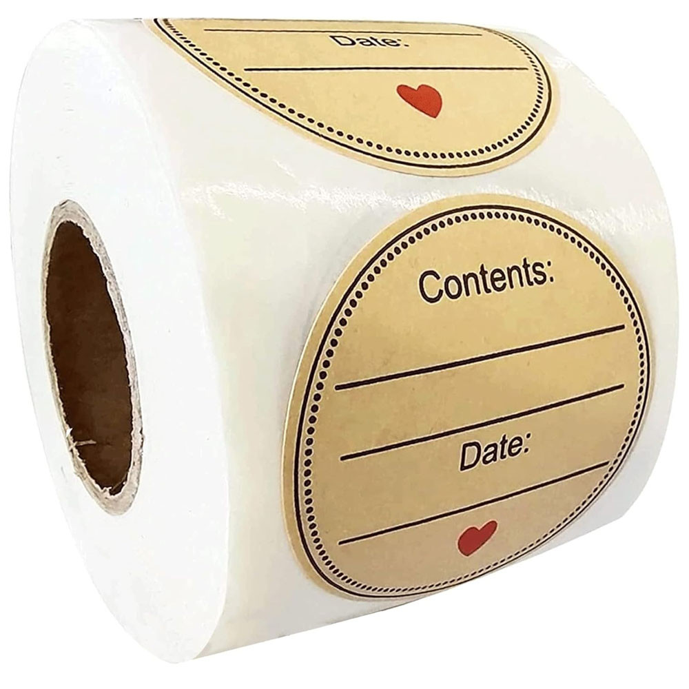 

Canning Stickers 2inch Kraft Paper Round Shape Spice Labels for Jar Lids Natural Brown Kraft Labels 500Pcs Mason Jar Labels