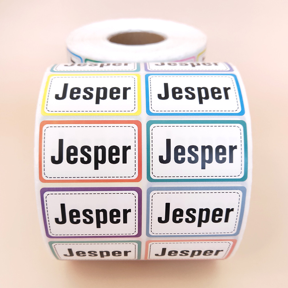

100pcs Personalized Colored Border Name Sticker Waterproof Custom Stickers Children School Stationery Water Bottle Office Label