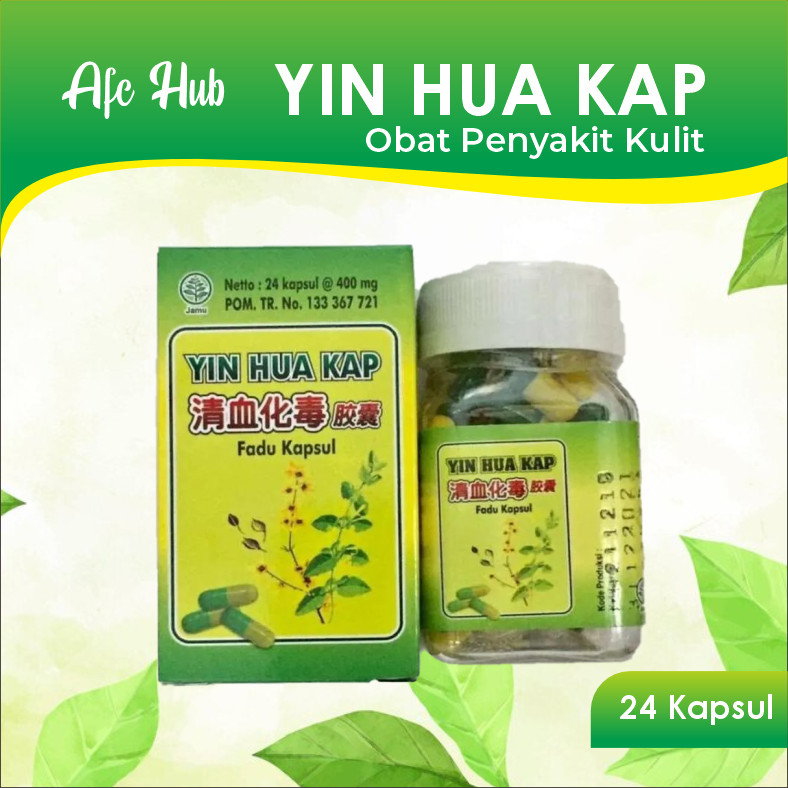 Obat Kapsul Herbal Cina Obat Penyakit Kulit, Gatal, Exim, Bisul Yin Hua Kap Isi 24 Kapsul
