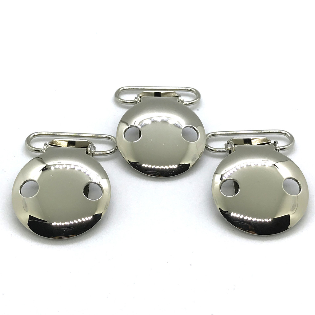 

25pcs 1'' 25mm Silver Color 2 Holes Suspender Clips Pacifier Clips Rack Plating EN 12586