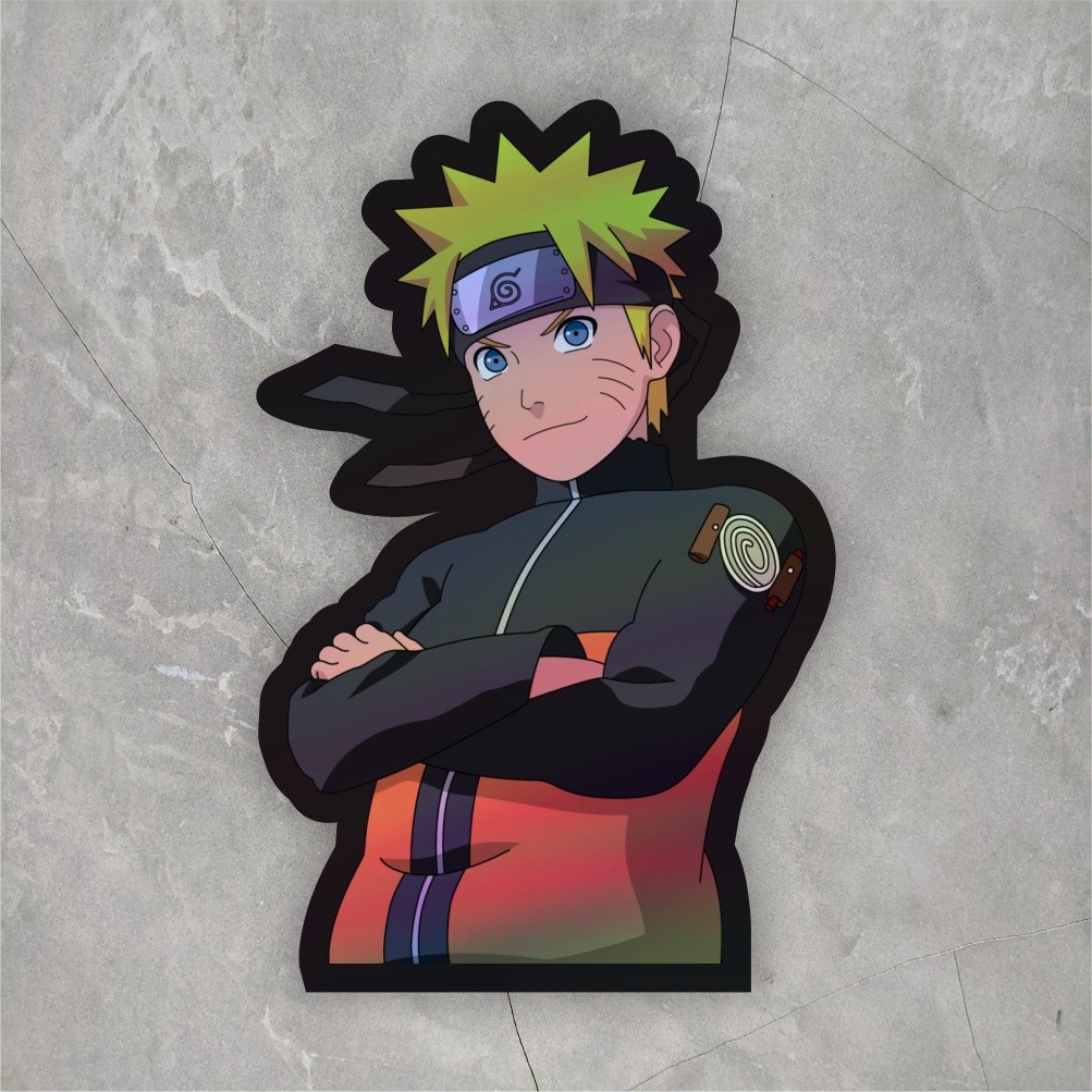 Sticker Hologram Anime Naruto | Sticker Hologram Anime ukuran 7 cm