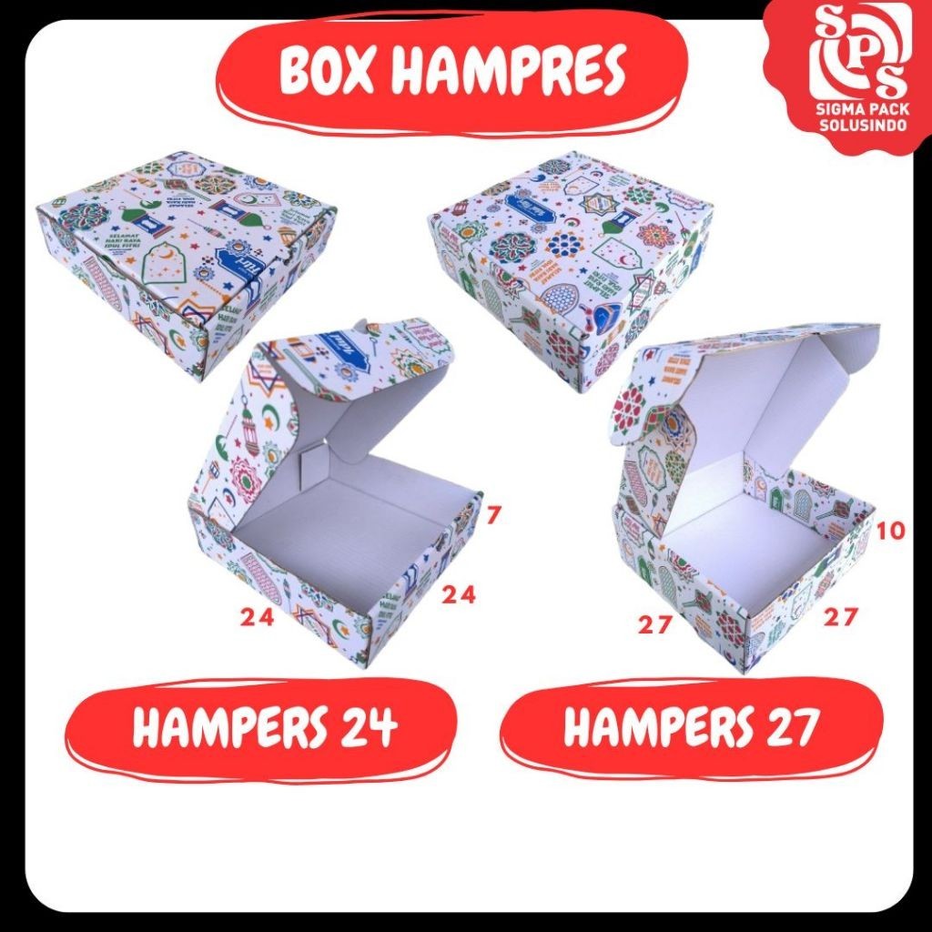

Kardus Hampers 27x27x10 LS / 24x24x7 LD Box Hampers Ied Mubarok Dus Idul Fitri Dus Lebaran Packing Kotak Kemasan Karton Polos/Motif/ Mukenah/ sajadah/ Gamis/ Tas/ Lebaran MEDIAKIT IDN