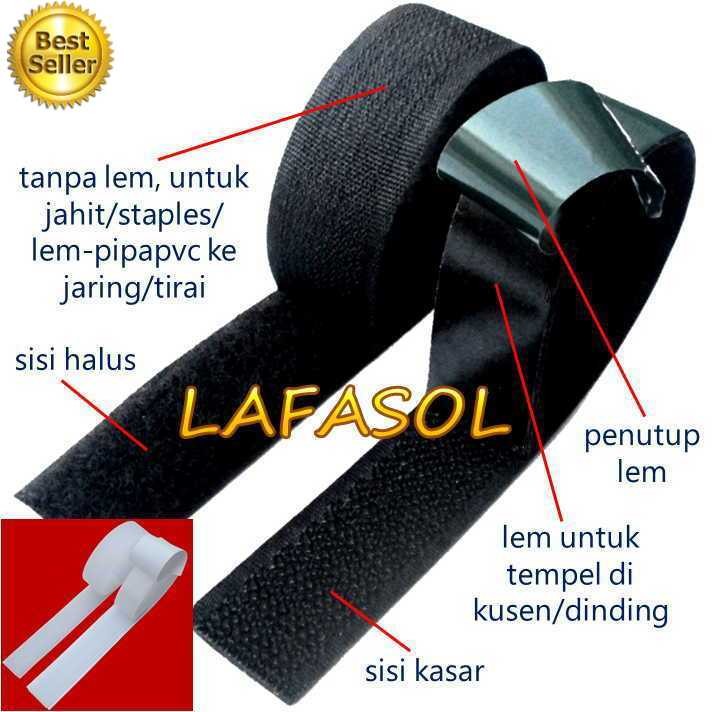 Velkro Tempel untuk Tirai Pintu Magnet Anti Nyamuk Gorden Blackout Vitrase Vitrage Hordeng Korden Go