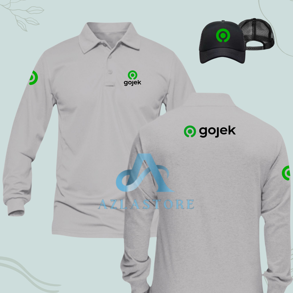 BONUS TOPI Baju Kaos polo Berkerah Pria Wanita Lengan Panjang Dewasa Simple Unisex Seragam Kerja Goj