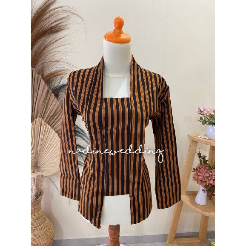 LURIK (Kuning) Baju Jawa Lurik / Kebaya Lurik - Bahan Katun