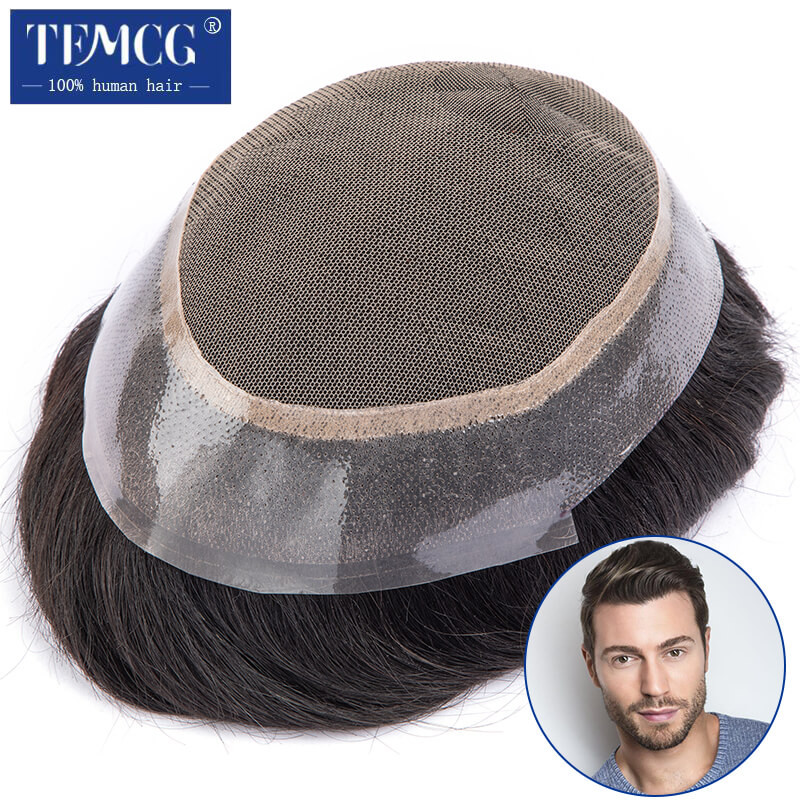 Australia Toupee Men Lace PU Base Wig For Men Male Hair Prosthesis Breathable Man Wig Capillary Pros
