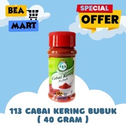 

113 CABAI KERING BUBUK / Chilli Powder 40gr | Bumbu Satu Satu Tiga Rempah Dapur / Masak Instant 40 gr gram