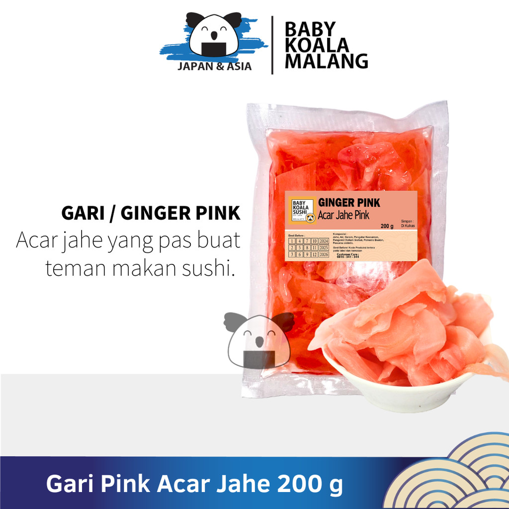 

GARI PINK Acar Jahe Pink Manis 200 g Halal │ Gary Pink Import Ginger Pickled for Sushi │ Acar Jahe-BKM