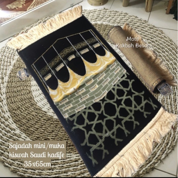 SAJADAH TURKI YAKAR MINI/MUKA TEBAL PREMIUM - grosirRANDOM, hitam