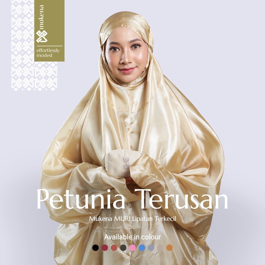 [NEW PROMO] DS Modest - Mukena Traveling Mini Terkecil - Petunia (Case Canvas) Terusan