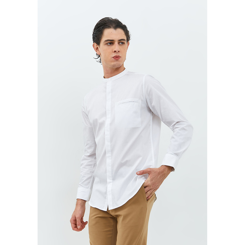 Jobb Azka Koko Pria Lengan Panjang Slim Fit Putih