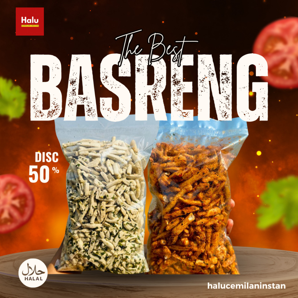 

Basreng Campur Mix Pedas dan Original (500gr pedas &500gr Original) Halu Cemilan Instan