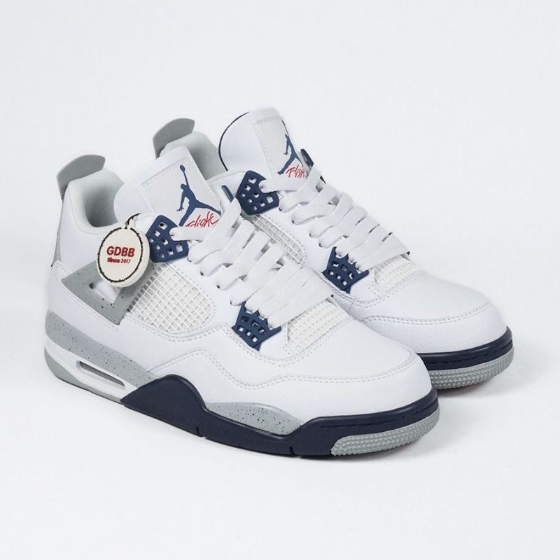 Nike Air Jordan 4 Retro Midnight Navy White Blue Authentic