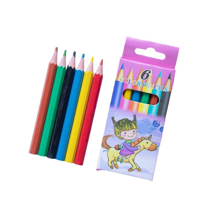 

1 Set 6 Pcs Colored Pencils, Mini Colorful Pencil Student Art Supplies Short Fat Colored Pencil, For Student Drawing Stationery