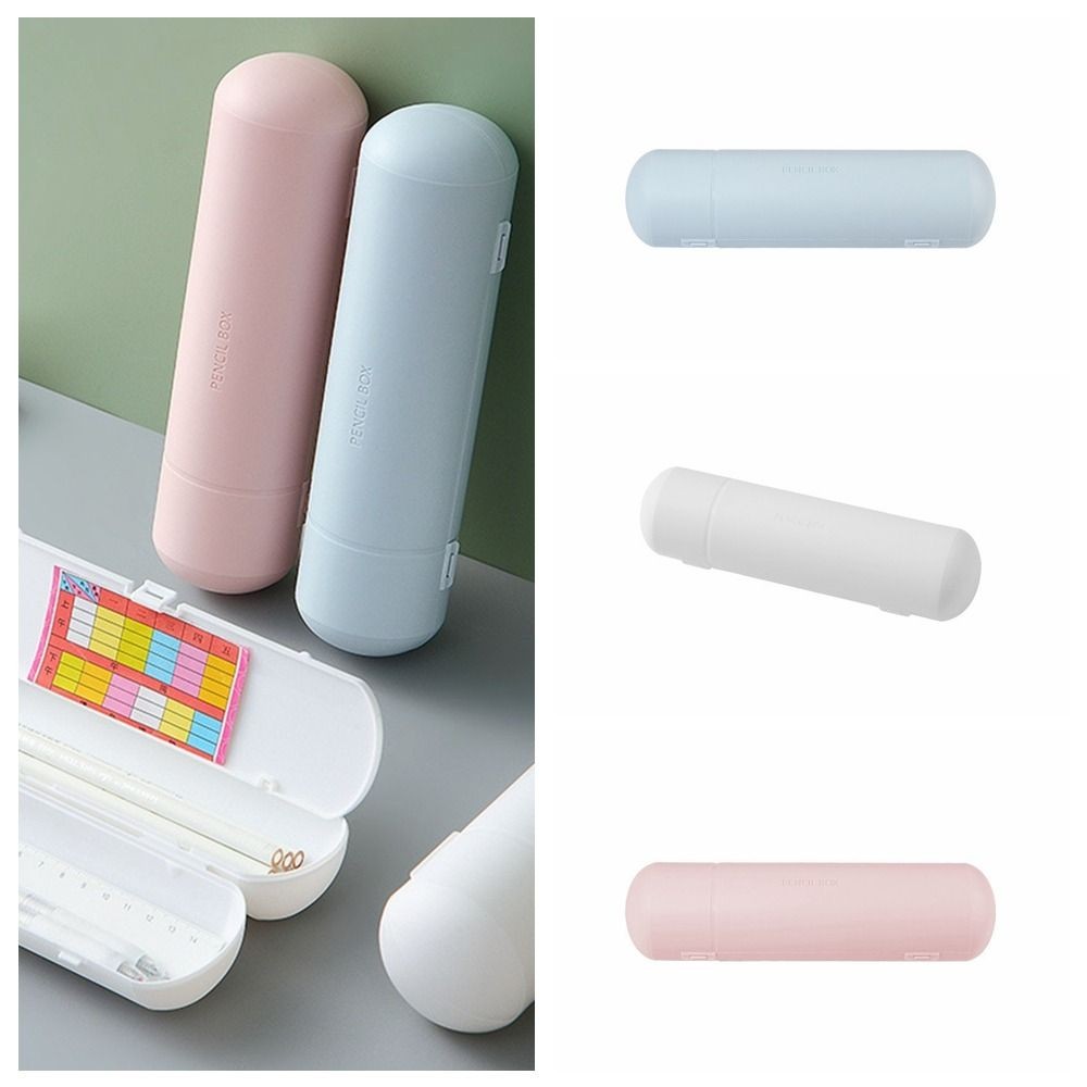 

Plastic Mini Pencil Case Cute Round Pencil Pouch Waterproof Portable Stationery Storage Bag School Supplies