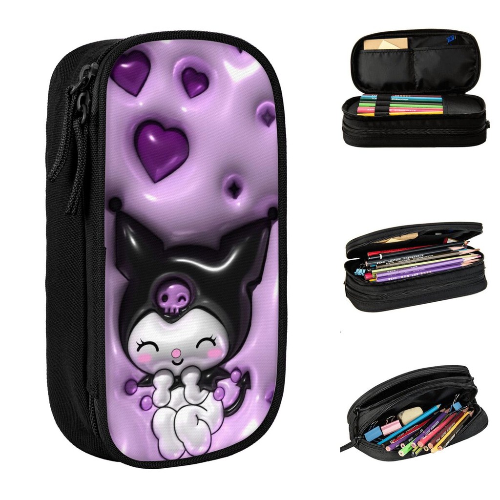 

Hello Kitty Kuromi Pencil Case New Pen Bag Girl Boy Large Storage School Supplies Cosmetic Pencil Pouch