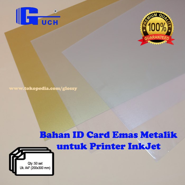 

PVC BAHAN ID CARD EMAS / GOLD 50 SET GUCH