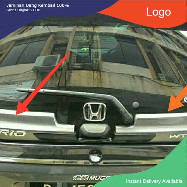 Ducktail Honda Brio warna abu dan Emblem logo Little